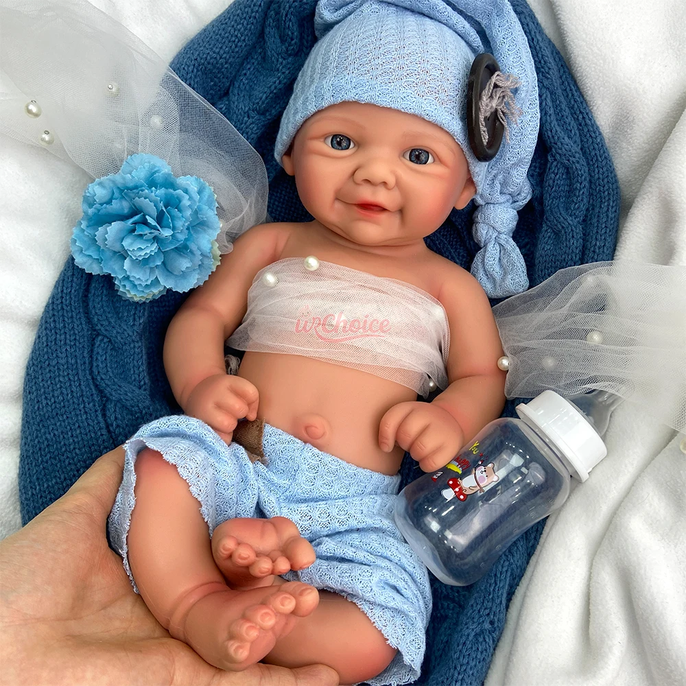 الميزات الواقعية ولد / فتاة 43 سم مرنة سيليكون إعادة الولادة دمية حية 3D الجلد سهل التنظيف إسبانيا الطفل للتصوير الفوتوغرافي