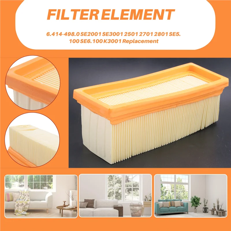 فلتر AGLH للمكانس الكهربائية Karcher 6.414-498.0 SE2001 SE3001 2501 2701 2801 SE5.100 SE6.100 K3001 بديل #3