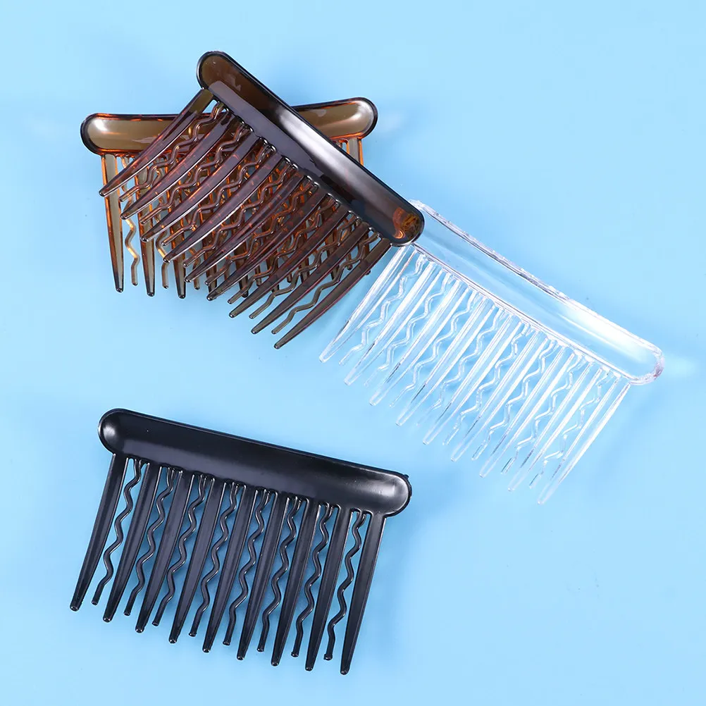 

48Pcs Plastic Hair Side Combs 17-Tooth Wavy Design Comfortable Non-Slip Firm Hold for Long Hair DIY Craft Wedding Ceremony