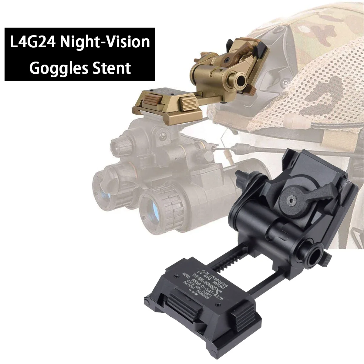 

Tactical Metal L4G24 L4 G24 NVG Helmet Bracket Holder For PVS15 PVS18 GPNVG18 Goggle Night Vision NVG Mount Adapter Accessories