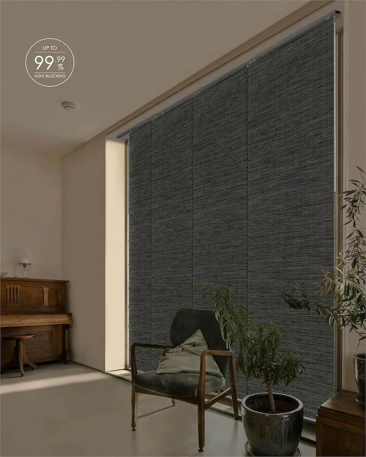 New 99.99% Blackout Adjustable Sliding Vertical Blinds 45.8