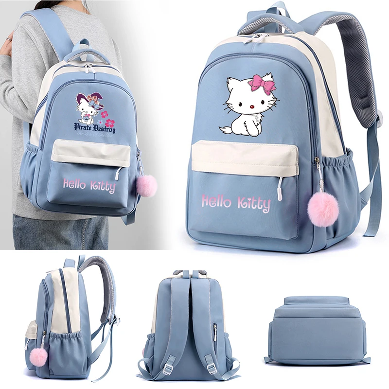 Sanrio Hello Kitty Backpack Waterproof Schoolbag Backpack Student Female Laptop Snorlax Book Pack Mochilas for Kid Girls Bookbag