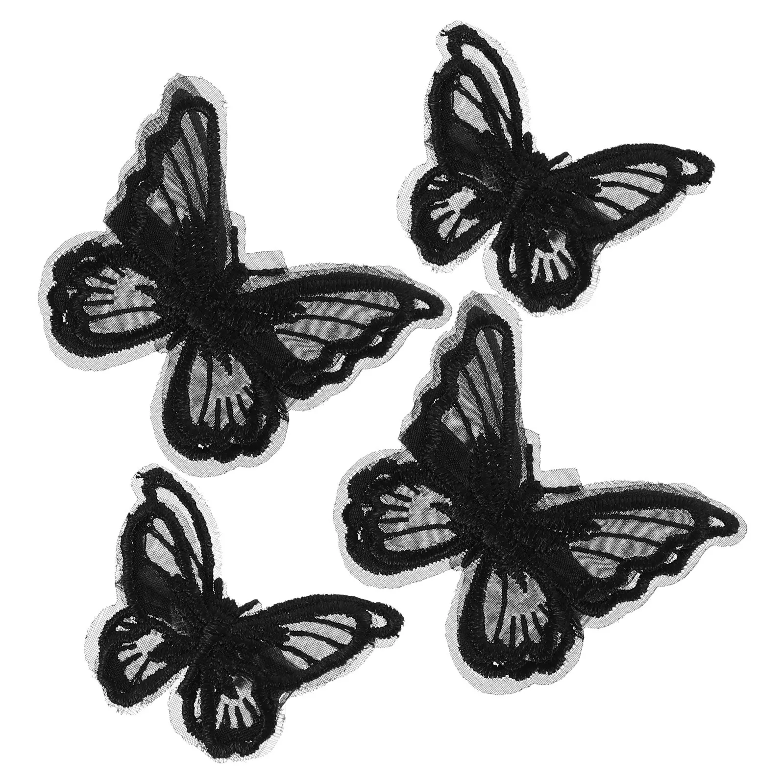 

4Pcs Lace Butterfly Hair Clips Stylish Embroidery Mesh Ornaments for Women Wedding Party Halloween Birthday Hair Ornaments
