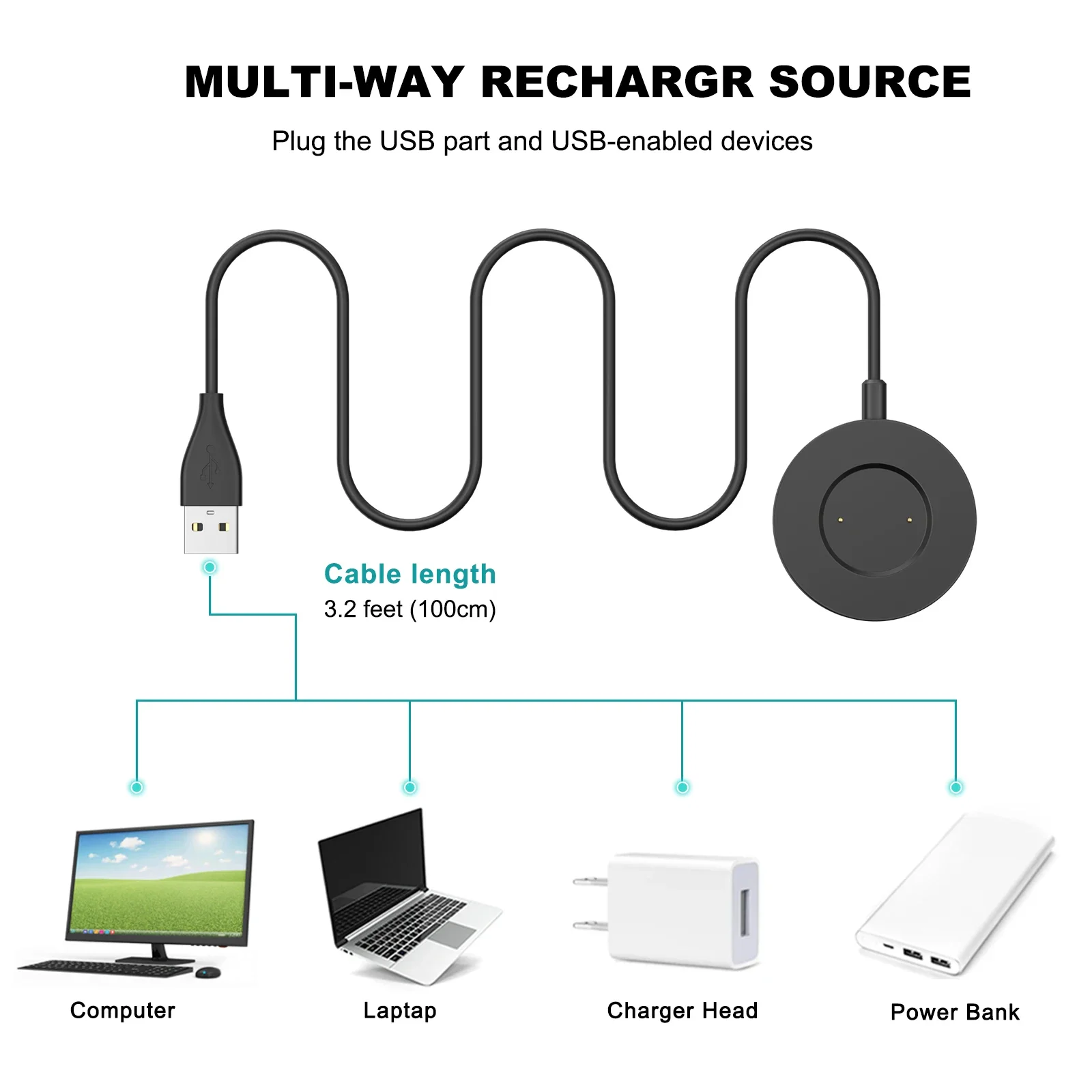 USB Charger Charging Dock Stand For Huawei Watch GT 46mm 42mm/GT2 46mm 42mm/GT 2e/Honor Magic Watch 2 46mm 42mm Charger