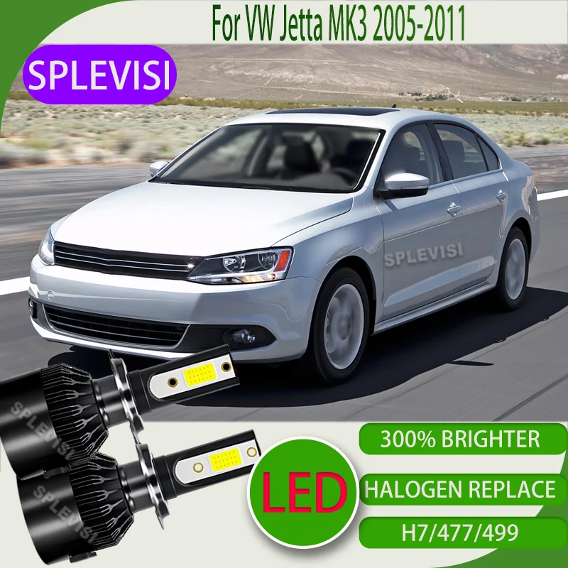 

2pcs H7/499 Waterproof LED Bulb Car Hi LO Bulb Headlamp No Overheating For VW Jetta MK3 2005 2006 2007 2008 2009 2010 2011