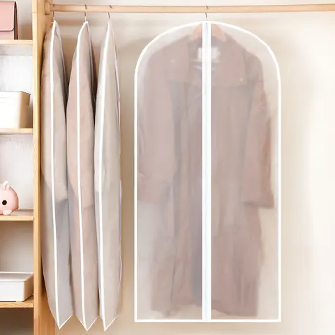 Juste anti-poussière pour vêtements, sacs à vêtements en plastique transparent pour le stockage, sac anti-poussière pour armoire, organisateurs de combat, 80 cm, 100 cm, 120 cm, 140cm