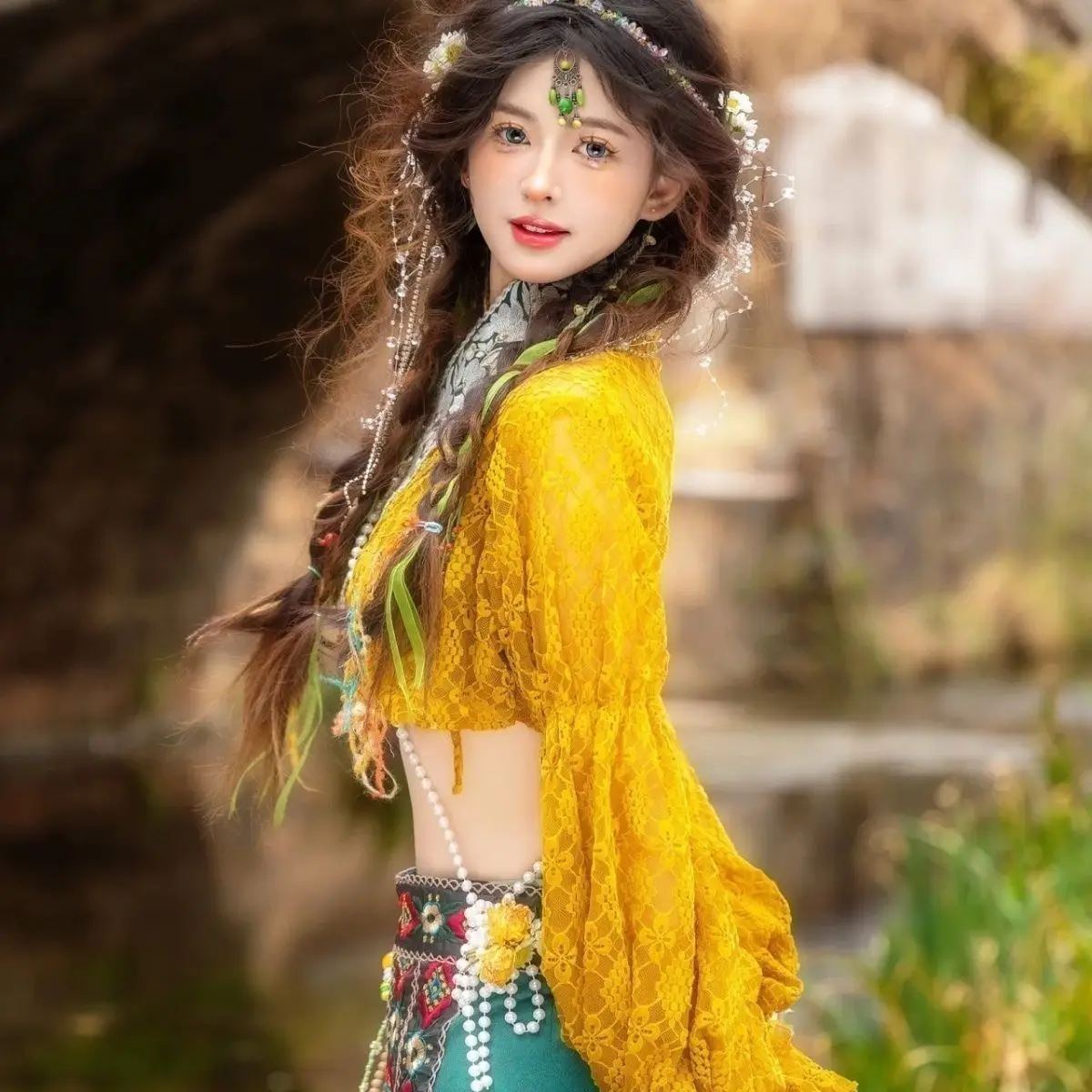 Kleidung Reise Fotografie Tibetan Kleidung verbessert frische Mädchen Xishuang banna Tibetan Robe neue Foto Fotografie Set