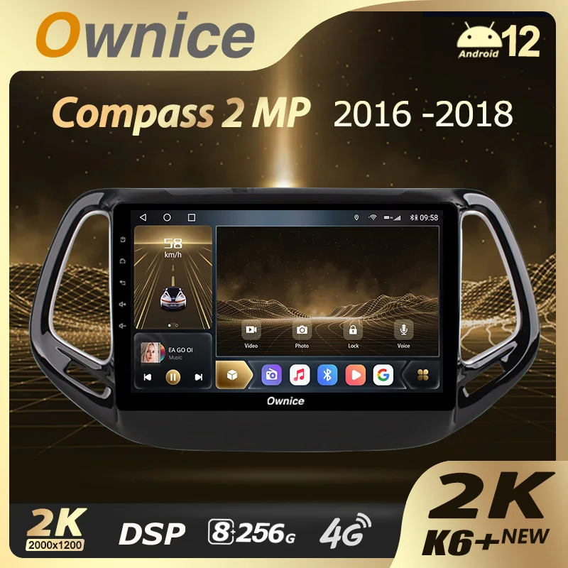 

Ownice K6+ 2K 13.3 8+256 for Jeep Compass 2 MP 2016 - 2018 Car Radio Video Player Navigation Stereo GPS Android 12 No 2din 2 Din