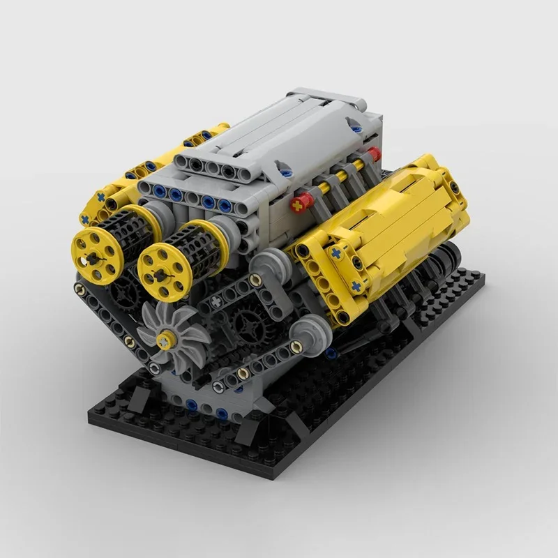 844pcs MOC Crossplane natural Aspiration Technical Model Building toys blocks Christmas gifts Assemble DIY idea Brick Birthday