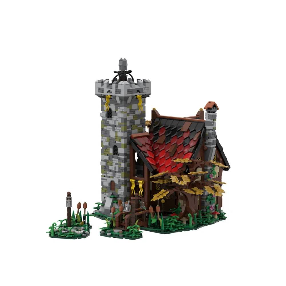 Blocos de construção da versão da torre do alquimista, tijolo modelo de arquitetura medieval, brinquedos criativos DIY, presente infantil, 2942 peças, MOC