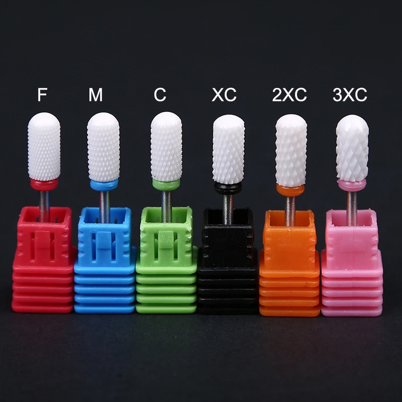 1PC Ceramic Nail Drill Bit For Nails Cuticle Clean Cutter Milling Electric Nail File Manicure Pedicure Ceramic Polish Drill @F-3