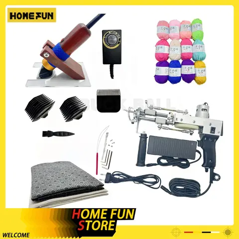 Tufting Gun Set 2 In1 Electric Rug Tufting Gun Loop Pile Cut Pile Tufting Guns Carpet-Weaving Gun Kits Carpet Making Diy Tools
