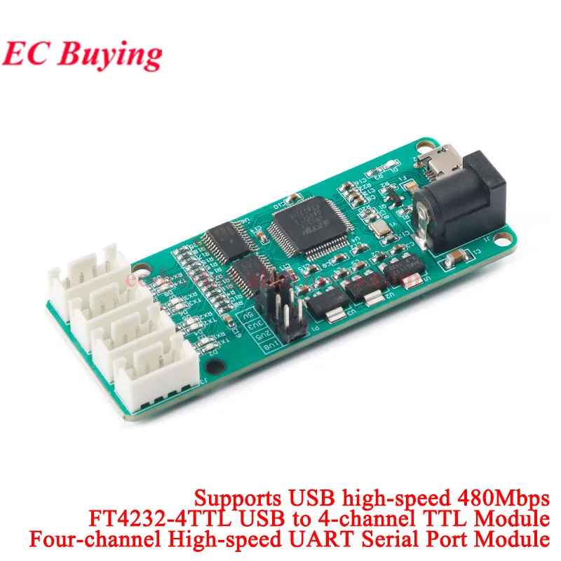 

1-3 шт. USB-модуль FT4232-4TTL на 4 канала TTL, последовательный порт UART FT4232HL, интерфейсная плата XH2.54 с поддержкой DC 5V, 3.3V, 2.5V, 1.8V