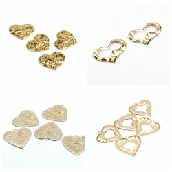 Hammered Brass Charms,Heart Shaped connector,Findings Accessories For Diy Earrings Necklace Bracelet DIY Making,Jewelry Supplies