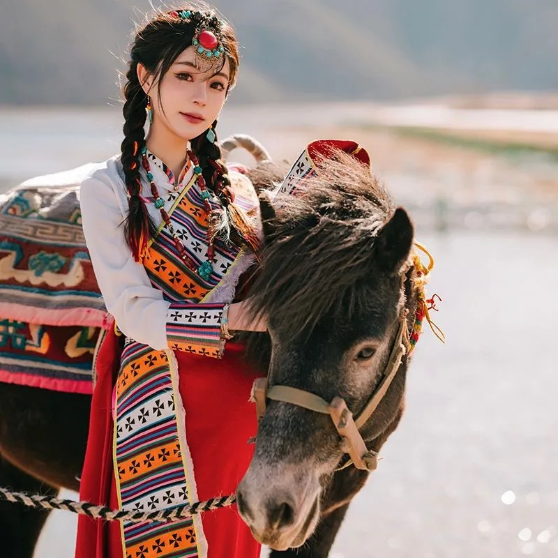 Xishuangbanna Fotoshoot Chinese Stijl Tibetaanse Kleding Nieuw Traditioneel Gewaad