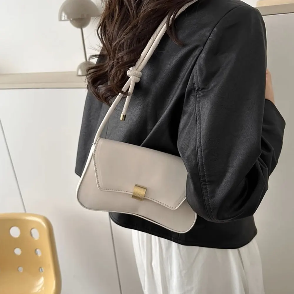 Damen Retro PU-Handtasche - Leichtes Flip-Top-Design, Geeignet für Büro, Campus, Reisen und Pendeln - Erhältlich in Braun, Weiß und Anderen Farben - PU-Material Handtasche für Geschäfts- und Outdoor-Aktivitäten – Detail 3