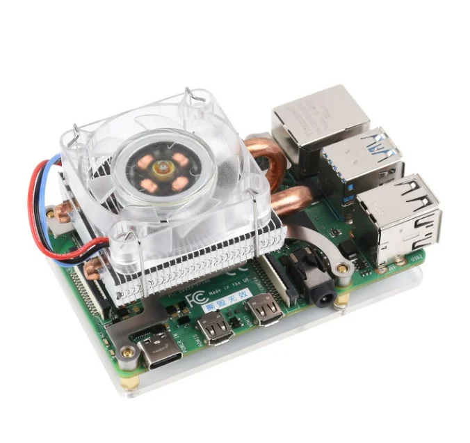 

Низкопрофильный охлаждающий вентилятор ICE Tower для Raspberry Pi 4B/3B+/3B, супер рассеивание тепла