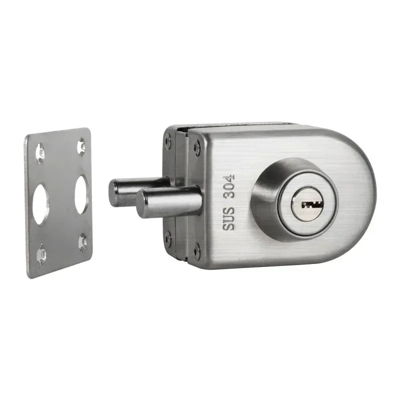 

Stainless Steel Frameless Glass Door Locks Floor Latch Lock Bolt Ground Lock Home Bathroom Office Hardware Lockset with Key