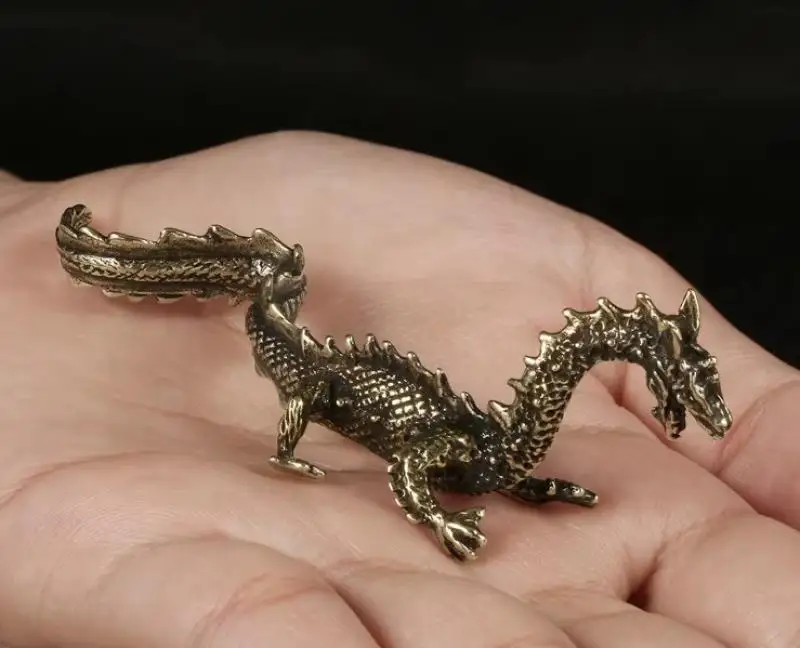

Brass Dragon Figurine Small Animal Statue Table Office Home Decoration Toy Gifts