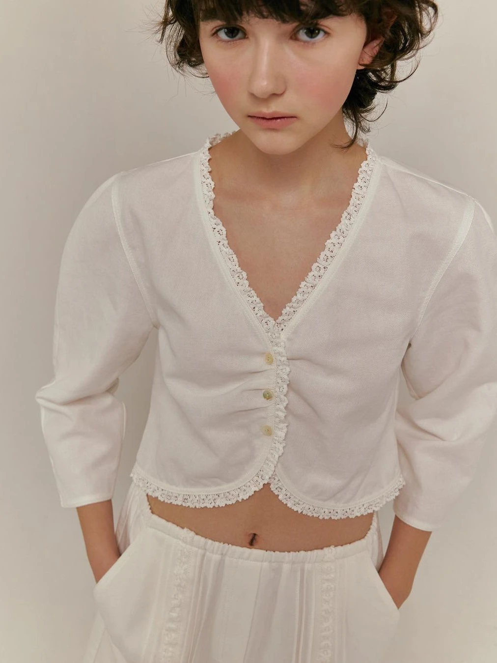 

Удобный комплект из чисто белой юбки из хлопка и льна с рюшами, эластичный пояс, Новое поступление, женский ансамбль Faion