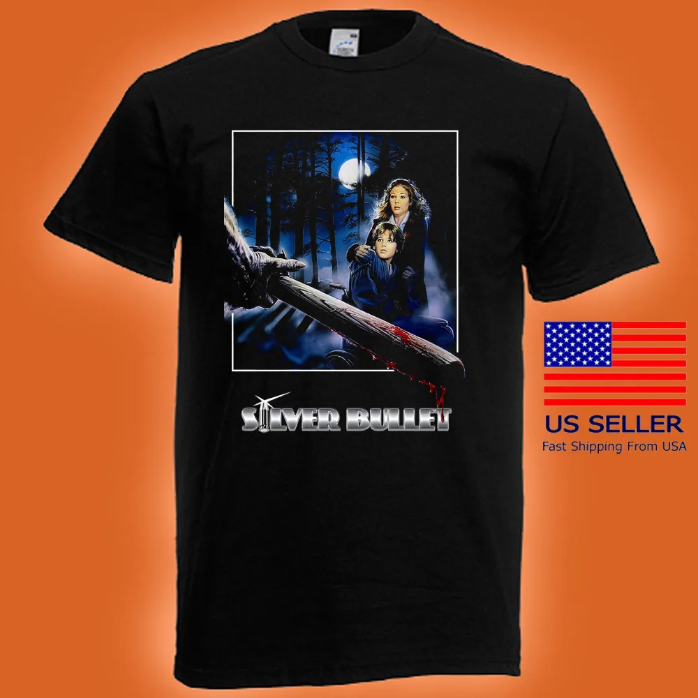 

Silver Bullet Horror Thriller Movie Men's Black T-shirt Size S to 5XL