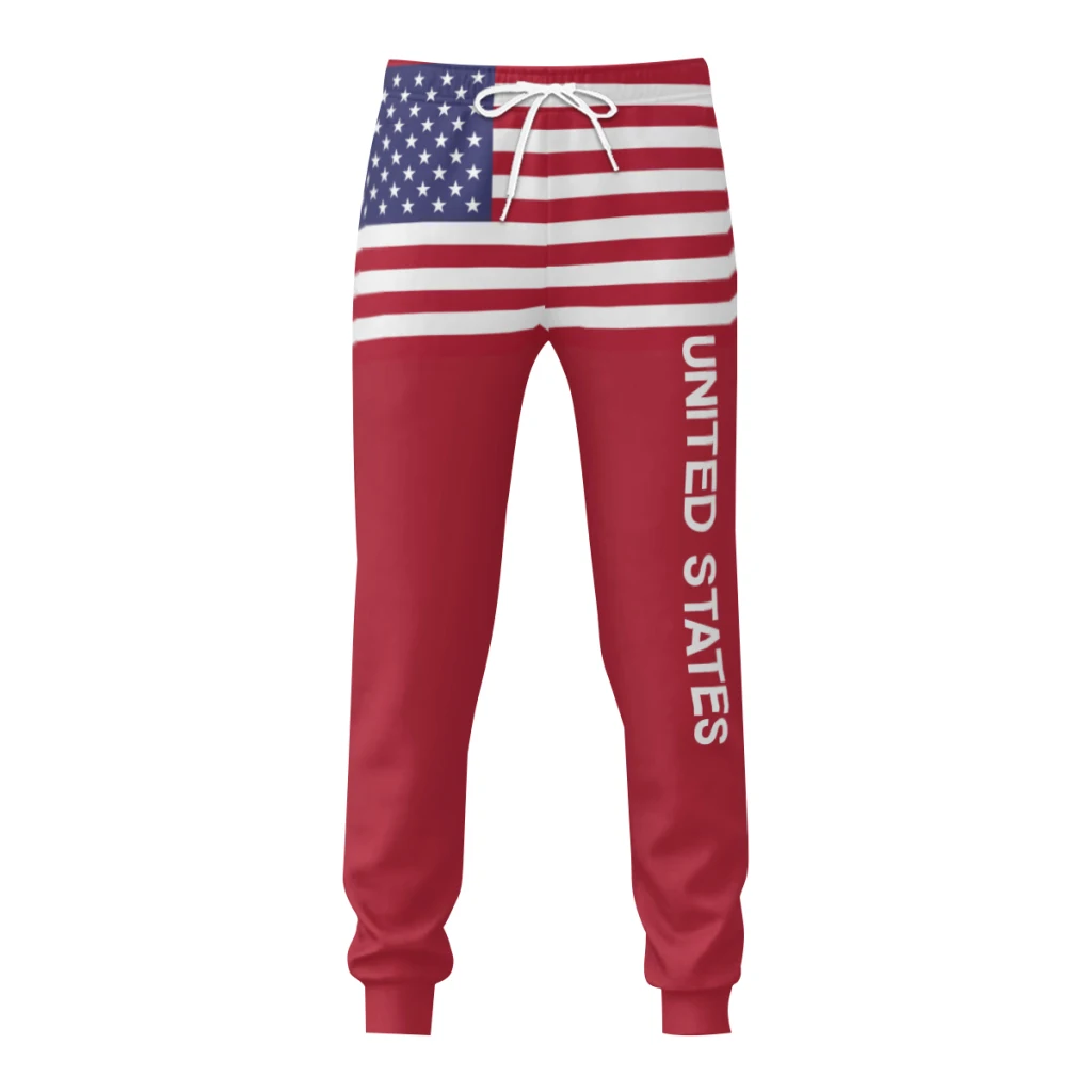 Mens Sweatpants United States Flag Pants with Pockets Joggers Soccer Football Multifunction Sports Sweat With Drawstring