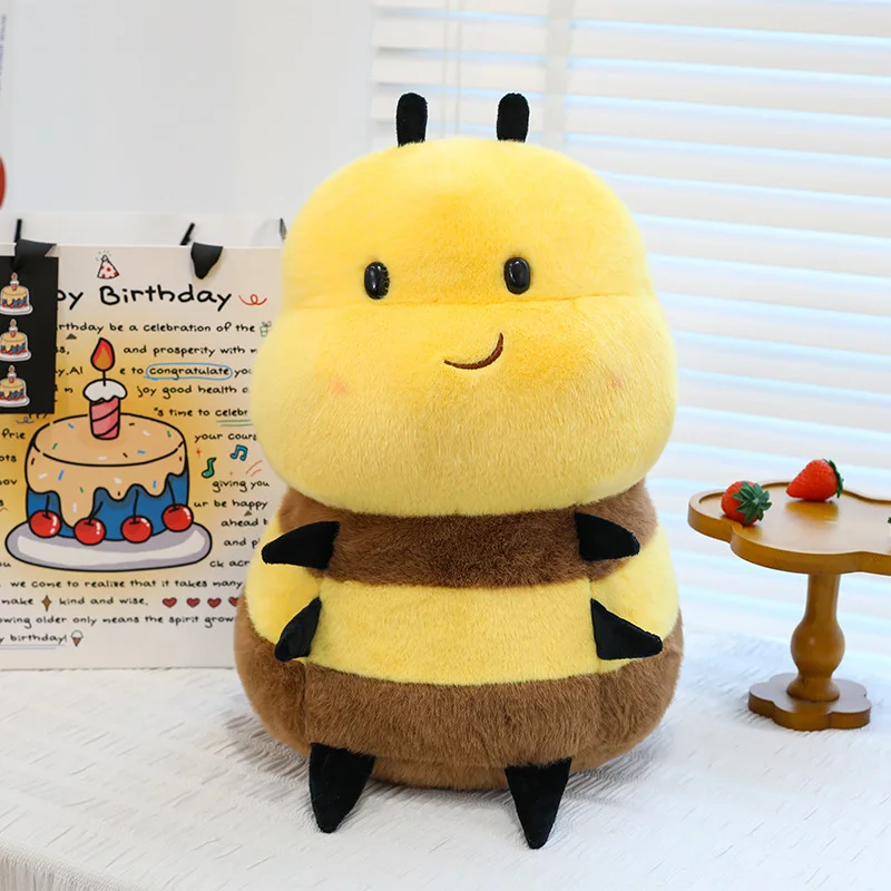 Lindo juguete de peluche Kawaii muñeco de peluche Adorable expresión de abeja juguete suave para niños regalo de cumpleaños Plushie bebé niño niña almohada de peluche