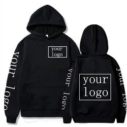 Hoodie casual do estudante com texto personalizado, Hoodie DIY, texto personalizado, camisola com logotipo, 2024