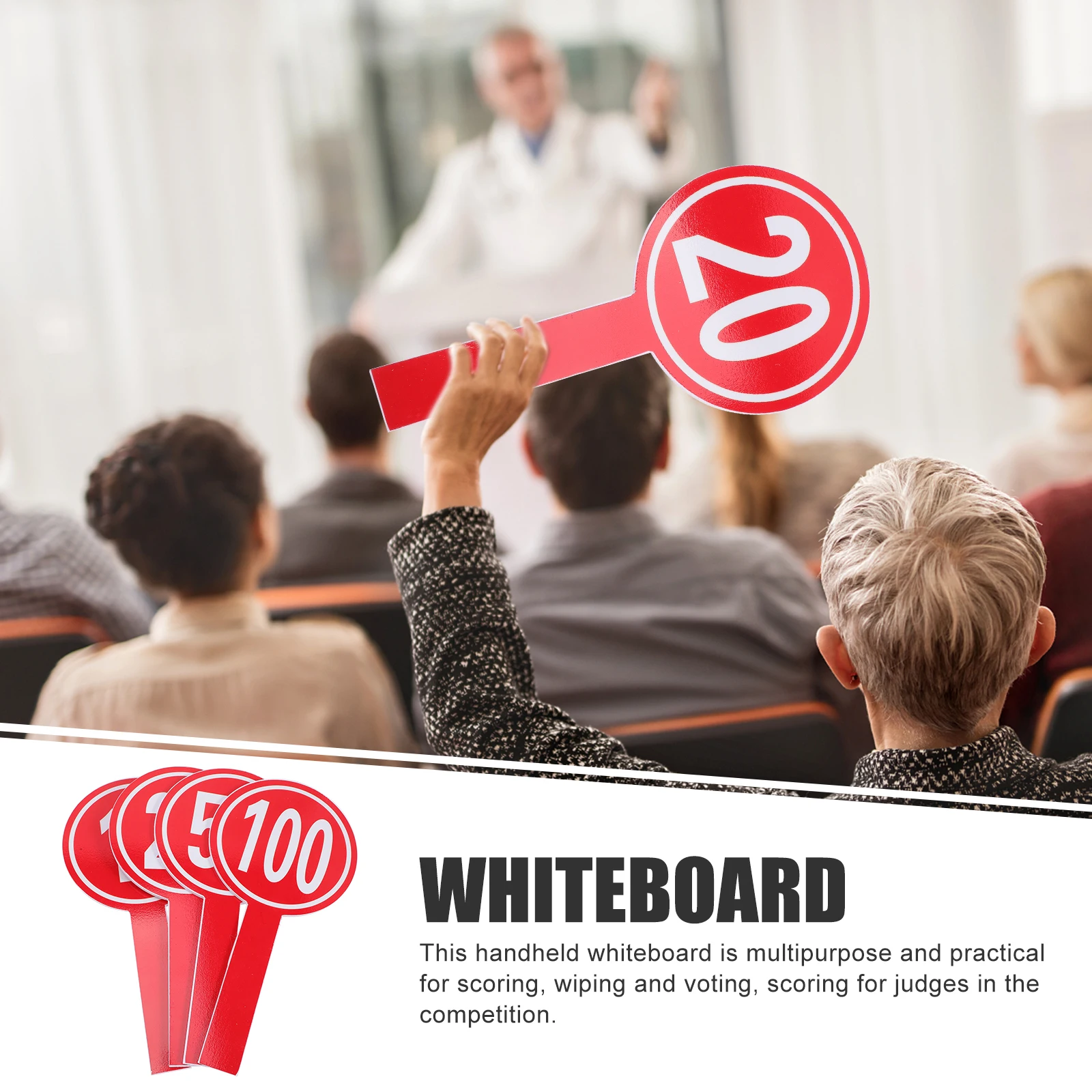 

4 Pcs Number Card Judge Score Whiteboards Double Sided Handheld Small Voting Paddle Pvc Strictly Student Answer
