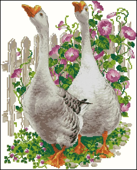 

Light Blue Cross Stitch Pure Cotton No Print Living Room Decorative Heart Design Riolis 1807 Goose Pattern Home Fabric