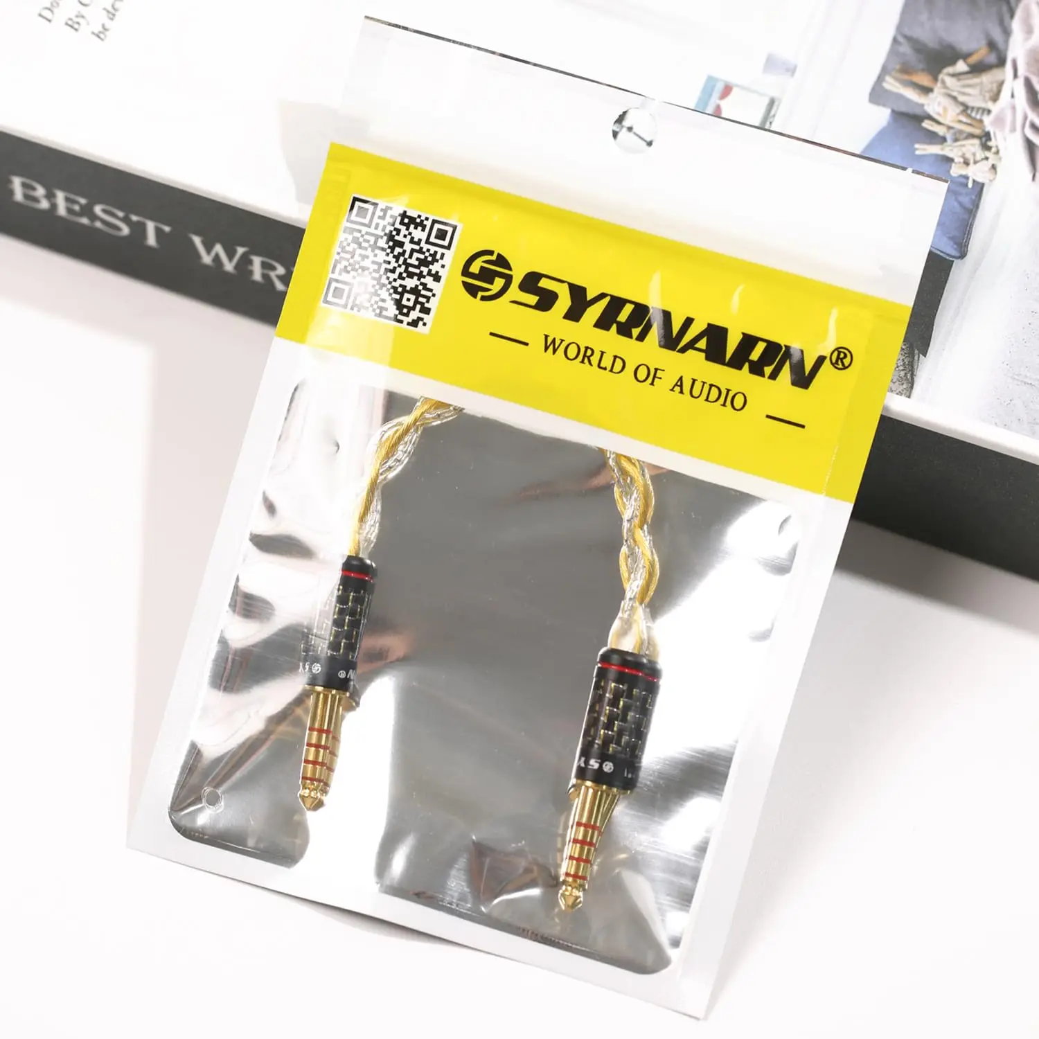 SYRNARN 7N OCC Gold Silver Hybrid 4.4 Pair 2.5 mm 2.5 to 4.4 Balanced Cable Fever Pair Recording for Audio Eadphone Amplifie