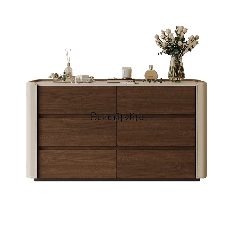 

ld 38ld 38 Walnut solid wood chest light luxury high sense French retro style drawer six chest cabinet