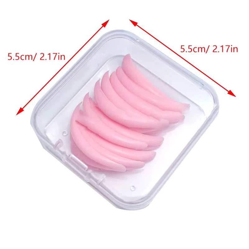 5 Pairs Horn Shape Silicone Eyelash Perming Pad Lashes Rods Shield Lifting 3D Eyelash Curler Accessories Applicator Makeup Tool