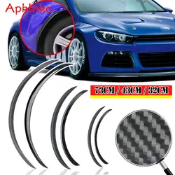 2Pc Car Truck Body Fender Flare Rubber Wheel Arches Eyebrow Lip Anti-scratch Strip Sticker Mud Flaps Guard Universal Carbon Trim