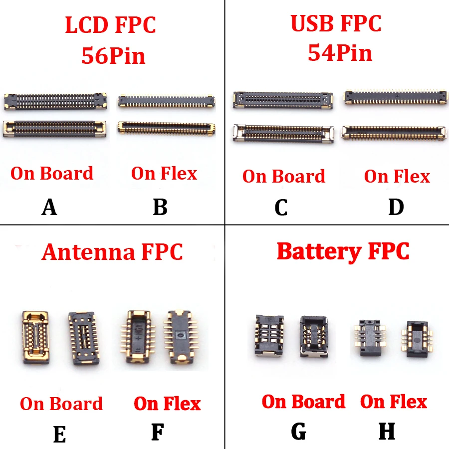 2PCS for Samsung NOTE 20 Ultra/Note20 N980 N981 N986 N985 LCD Display USB Charger Battery WiFi Antenna FPC Connector On Board