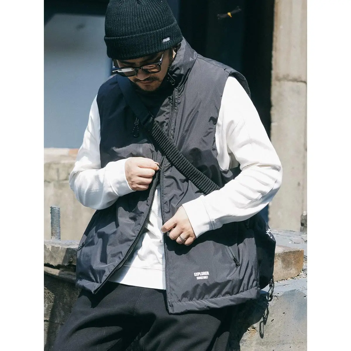 

Японский утепленный хлопковый жилет оверсайз с воротником-стойкой для пар, зимняя повседневная модная одежда