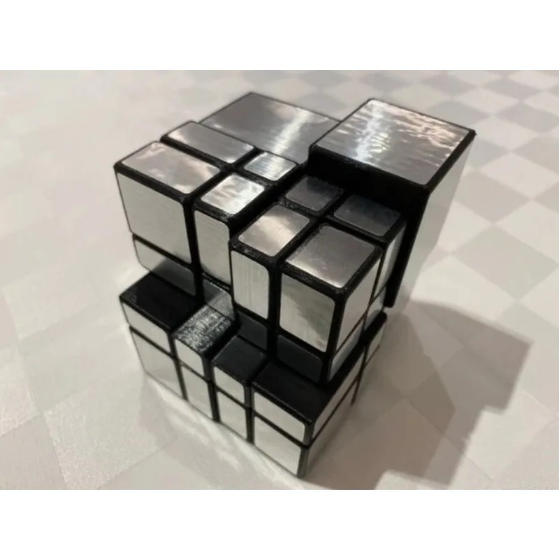 Calvin Puzzle 4x4 Cube AI zabandażowane lustro 4x4x4 Cube czarne ciało ze srebrną etykietą (Xu Mod) odlewane magiczna kostka śmieszne zabawki