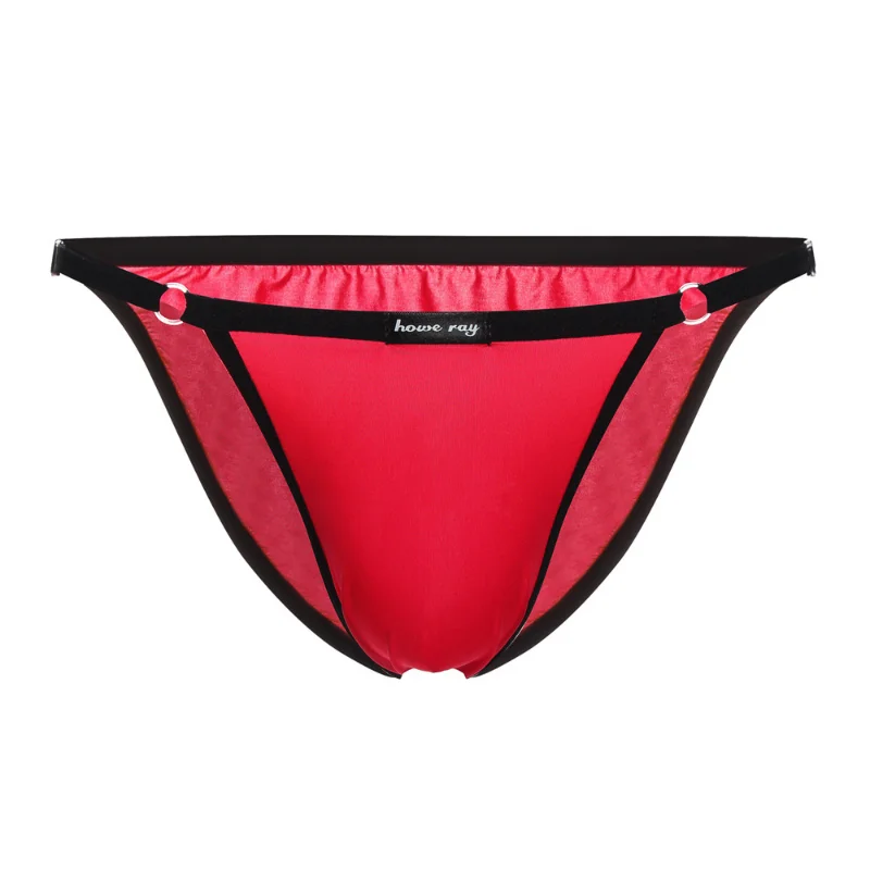 Sexy Underwear Men Adjustable Silky Pouch Ultra-Thin Breathable Ice Silk Transparent Bikini Slip Homme Low Waist Soft Underpants