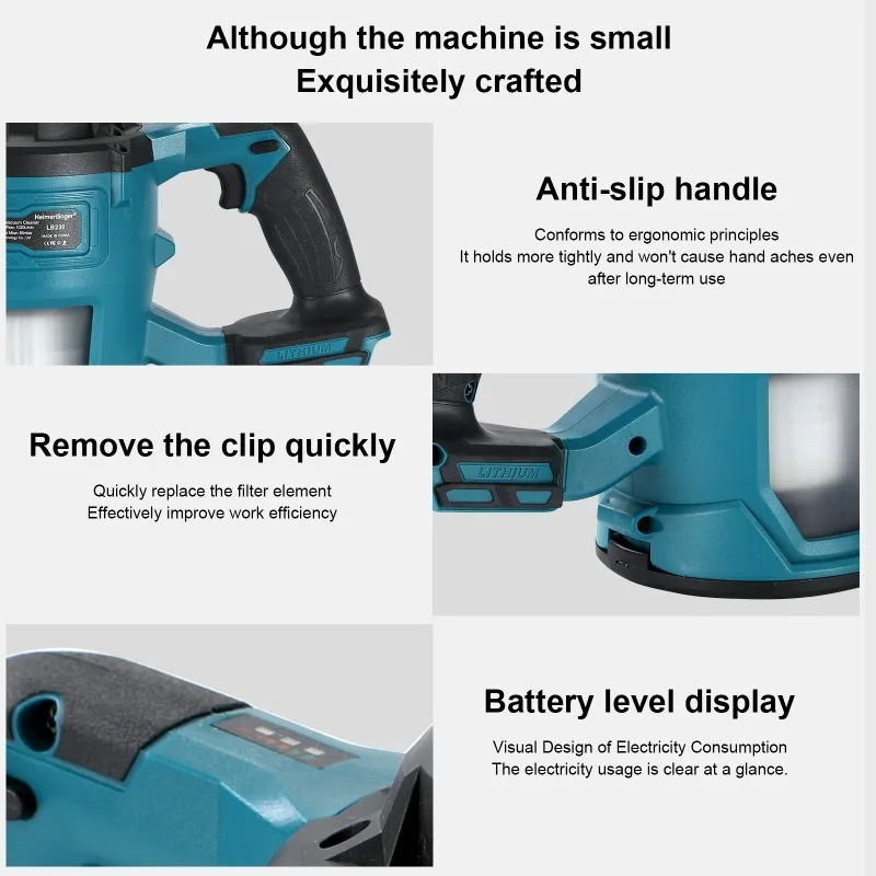 Aspirapolvere senza spazzole senza fili 85000Pa Aspirapolvere portatile con aspirazione potente per casa, auto, senza batteria