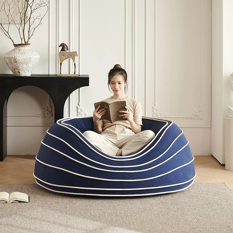 Minimalist Modern Single Lounge Sofa Comfortable Soft Cotton Bean Bag Chair For Living Room Or Bedroom Furniture