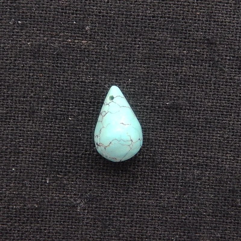 

B&F African Turquoise Pendant Beads 15x10mm 1.5g Natural Stone Jewelry Making Handmade Crafting Supplies