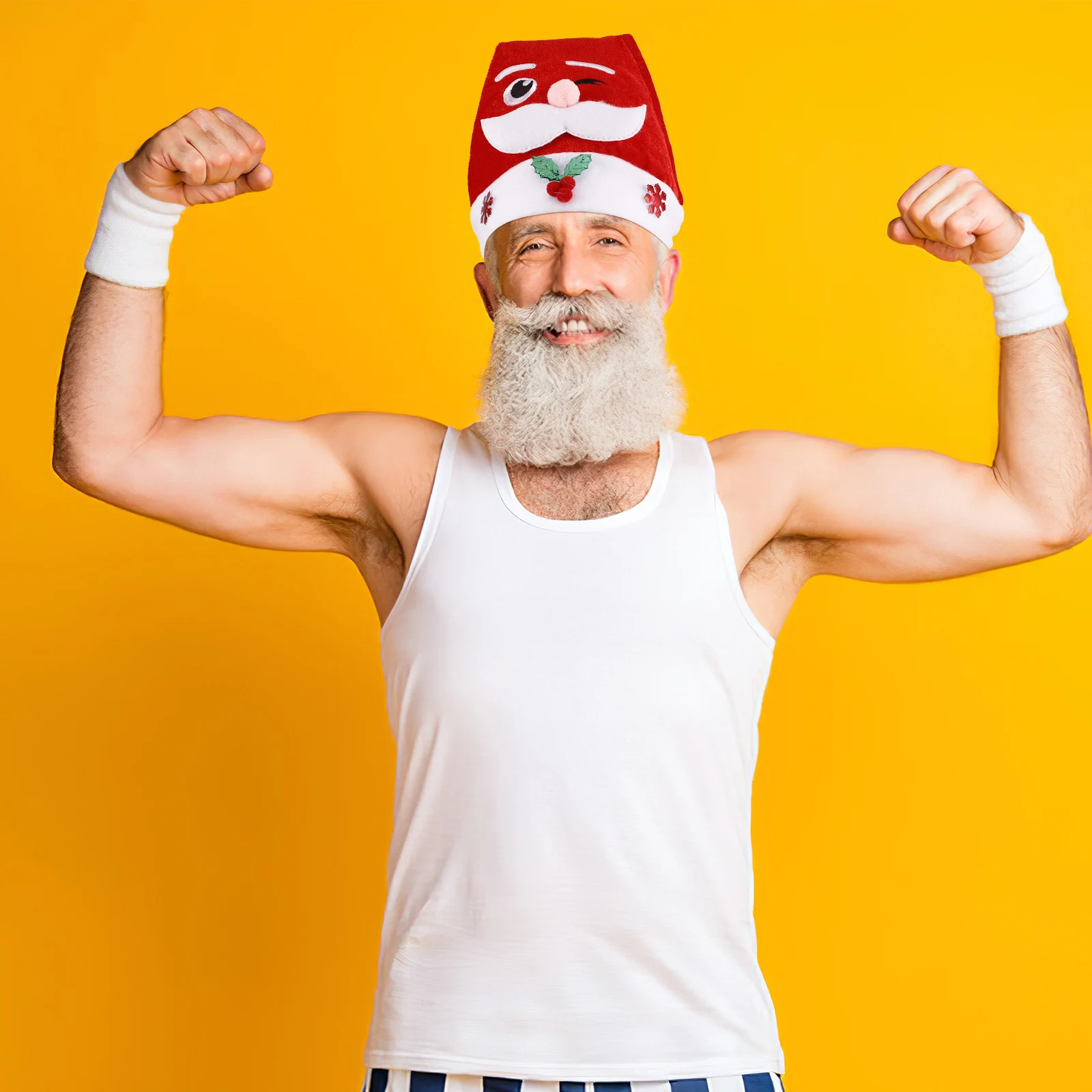 

Santa Hat Christmas Winter Party Headwear Dress up Snowman Fabric Costume Props