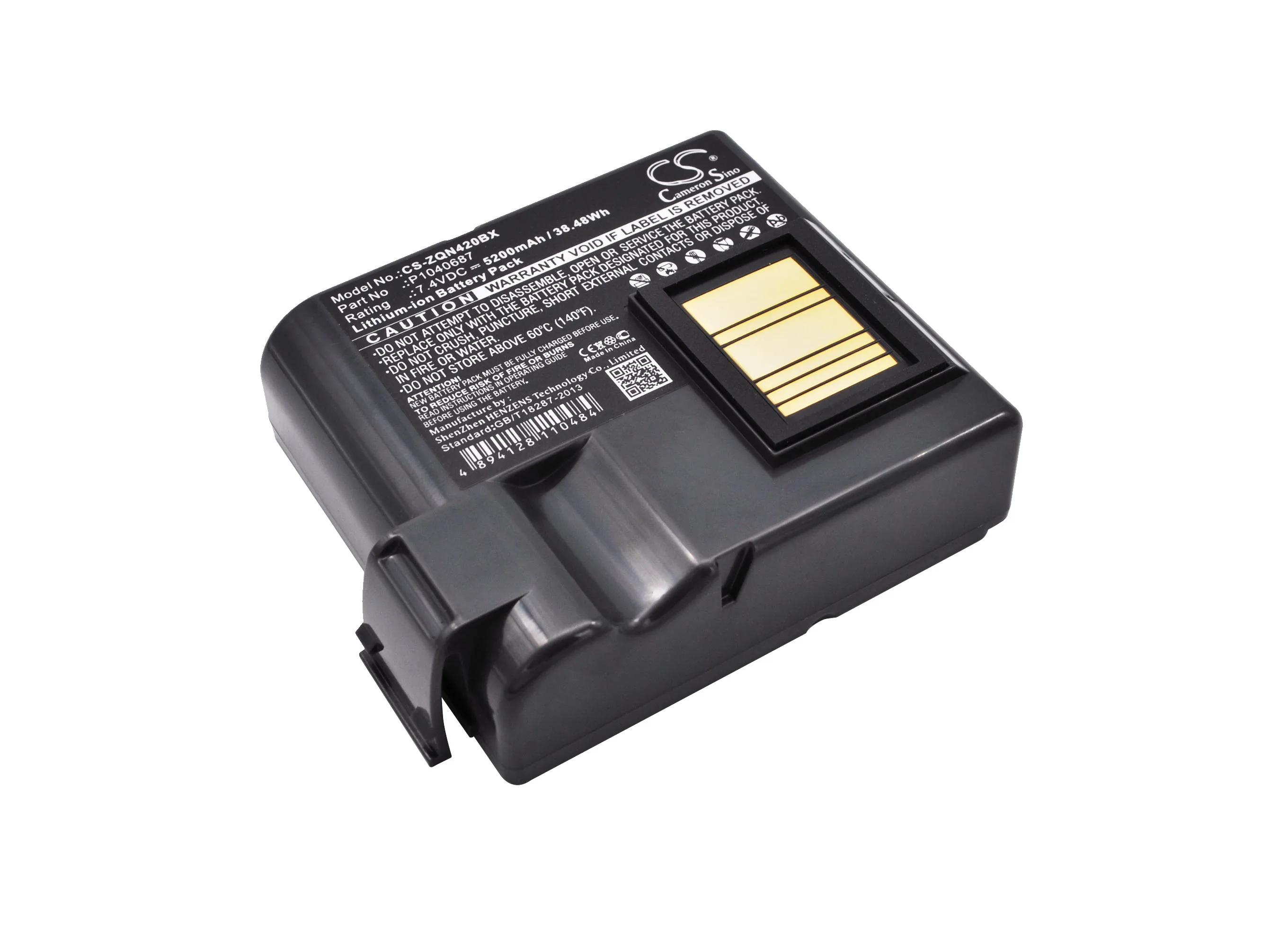 

CS Portable Printer Battery for Zebra QLN420 ZQ630 fits BTRY-MPP-68MA1-01 P1050667-016 P1040687 Li-ion 7.40V 5200mAh/38.48Wh