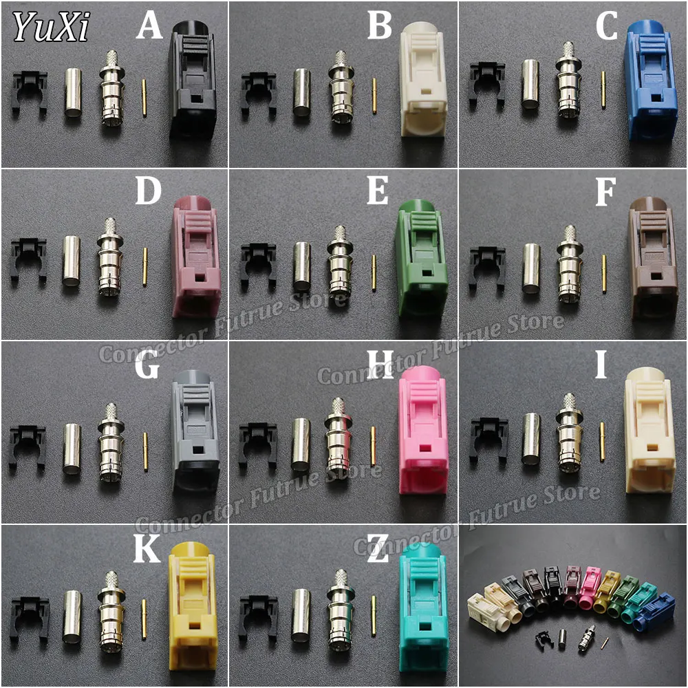 

10PCS Fakra A B C D E F G H I K Z Female Crimp Connector Car Radio FM GPS Antenna Fakra Adapter for RG316 RG174 Pigtail Cable