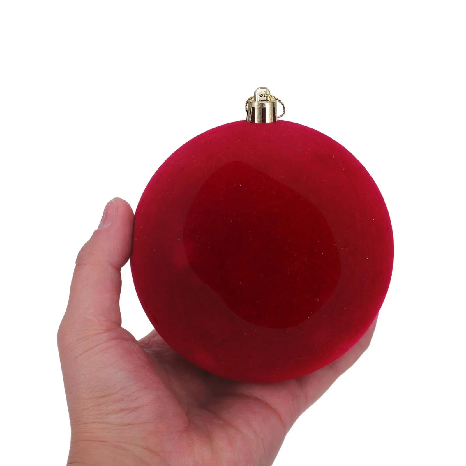 

12Pcs Red Flocked Baubles 4Cm 6Cm 8Cm 10Cm Valentine Day Decorations Holiday Tree Ornaments Festive Hanging Balls for Xmas