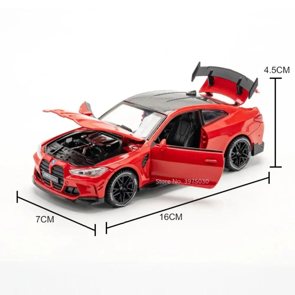 مقياس 1:32 M4 سيارة رياضية سبيكة نموذج اللعب المعدنية دييكاست محاكاة نموذج سيارة ضوء الصوت التراجع جمع الاطفال لعبة الهدايا #4