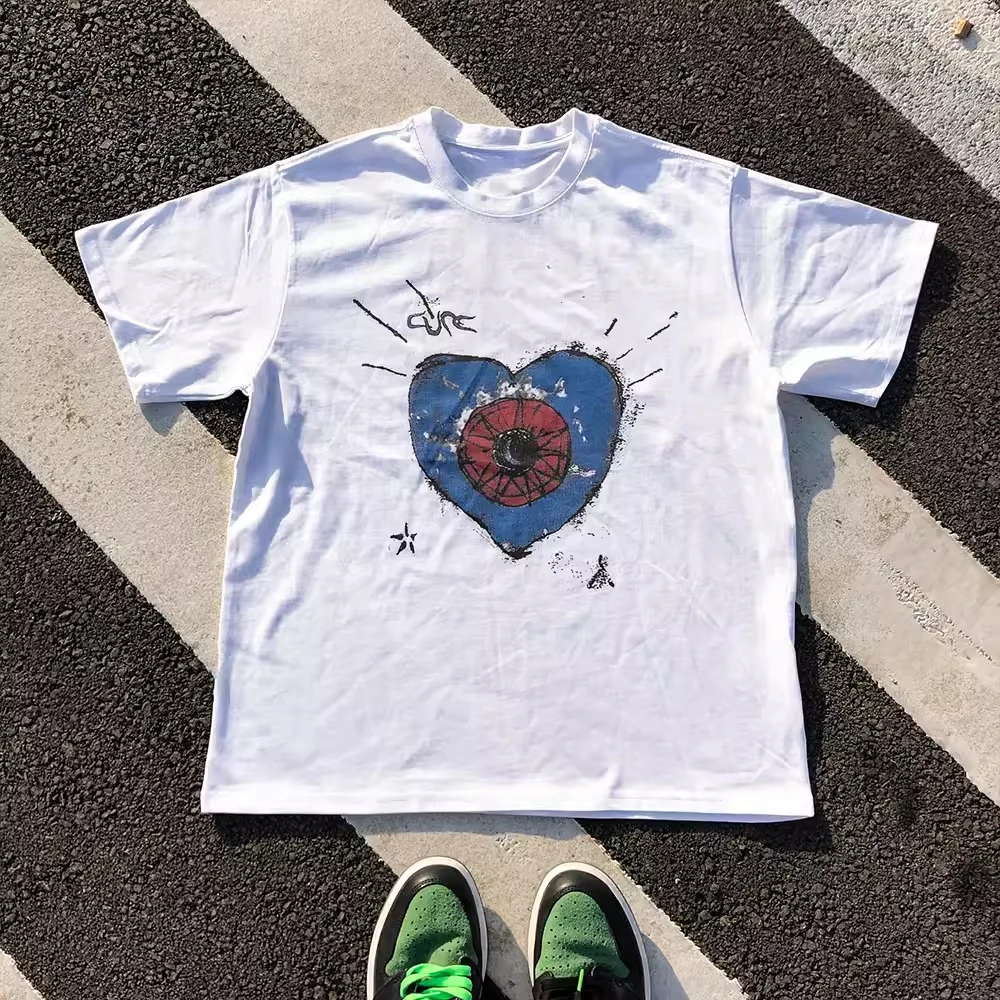 

Оригинальные домашние синие мужские и женские футболки большого размера в форме сердца, с половиной рукавов и короткими рукавами