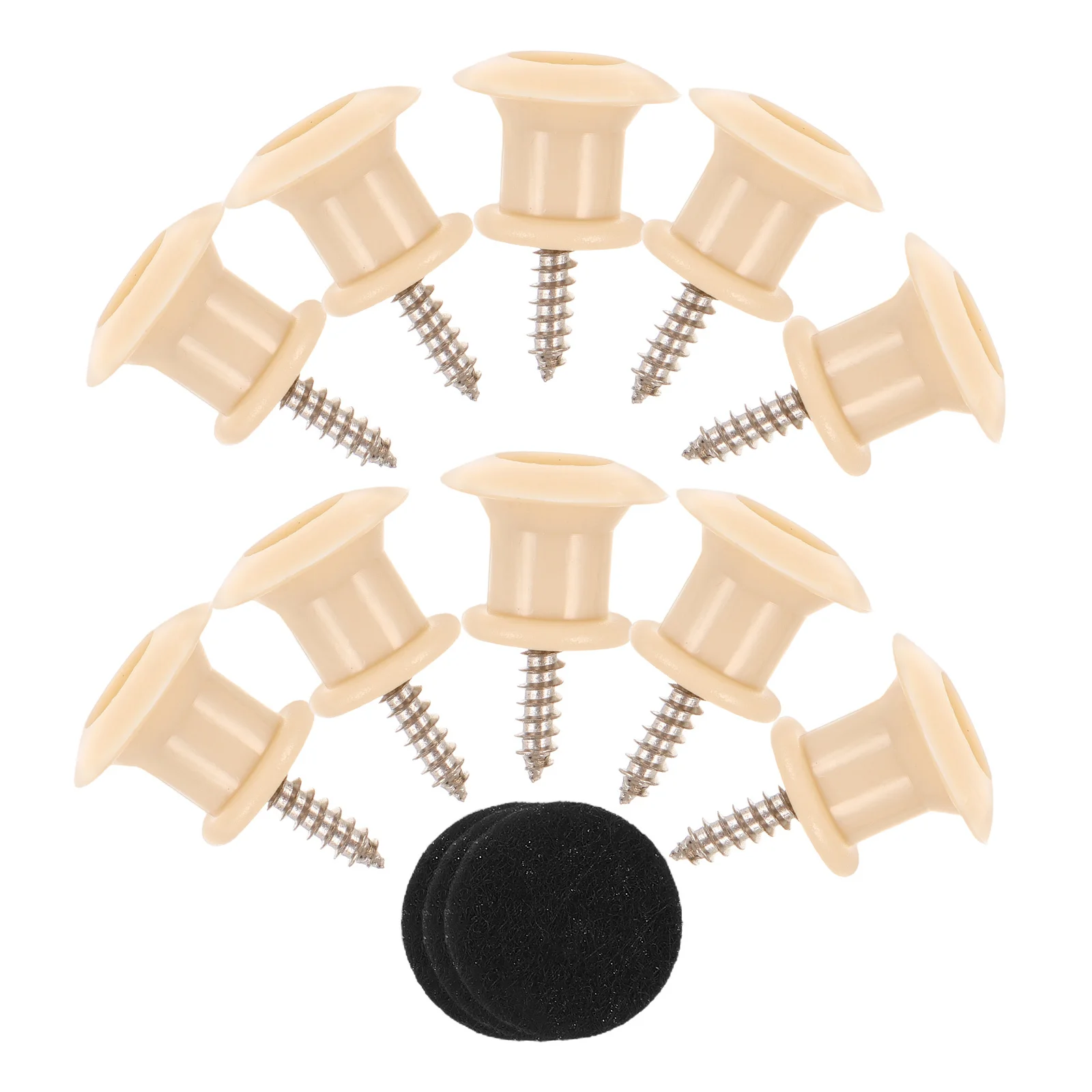 

100Pcs Plastic Guitar Strap Buttons Mushroom Head End Pins Secure Mounting Acoustic Bass Ukulele Strap Locks Acoustic Guitar Pin