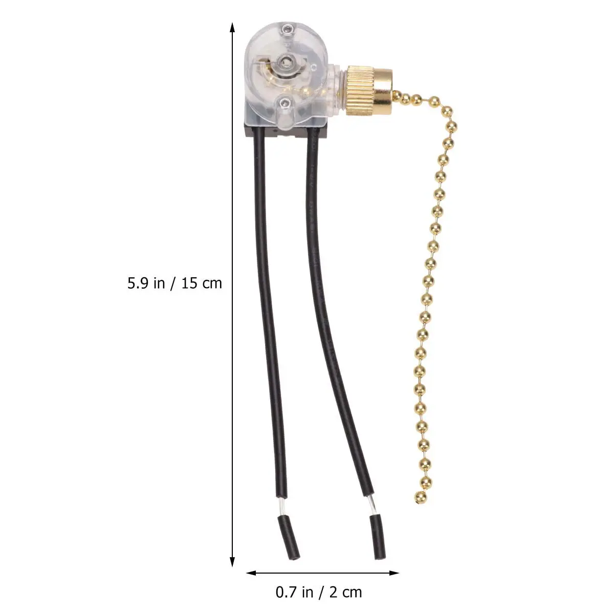 2Pcs Pull-Chain on-Off Switch for Ceiling Fan and Canopy Light Fixtures Premium Material Convenient Installation Home Shop Use