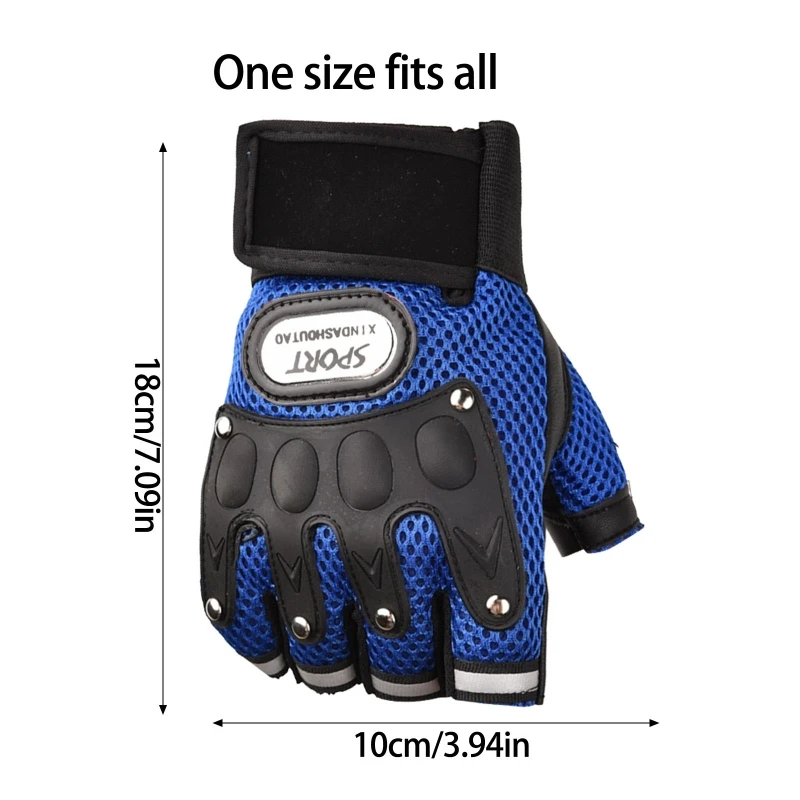 Fingerless Half Finger Cycling Gloves, Breathable Motorcycle Gloves for Outdoor Work Sports, Hard Knuckles Gloves